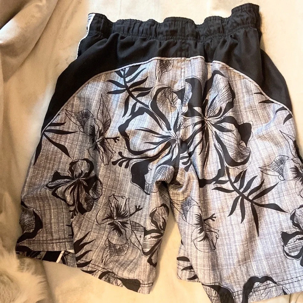 OP Black and Gray Floral Board Shorts